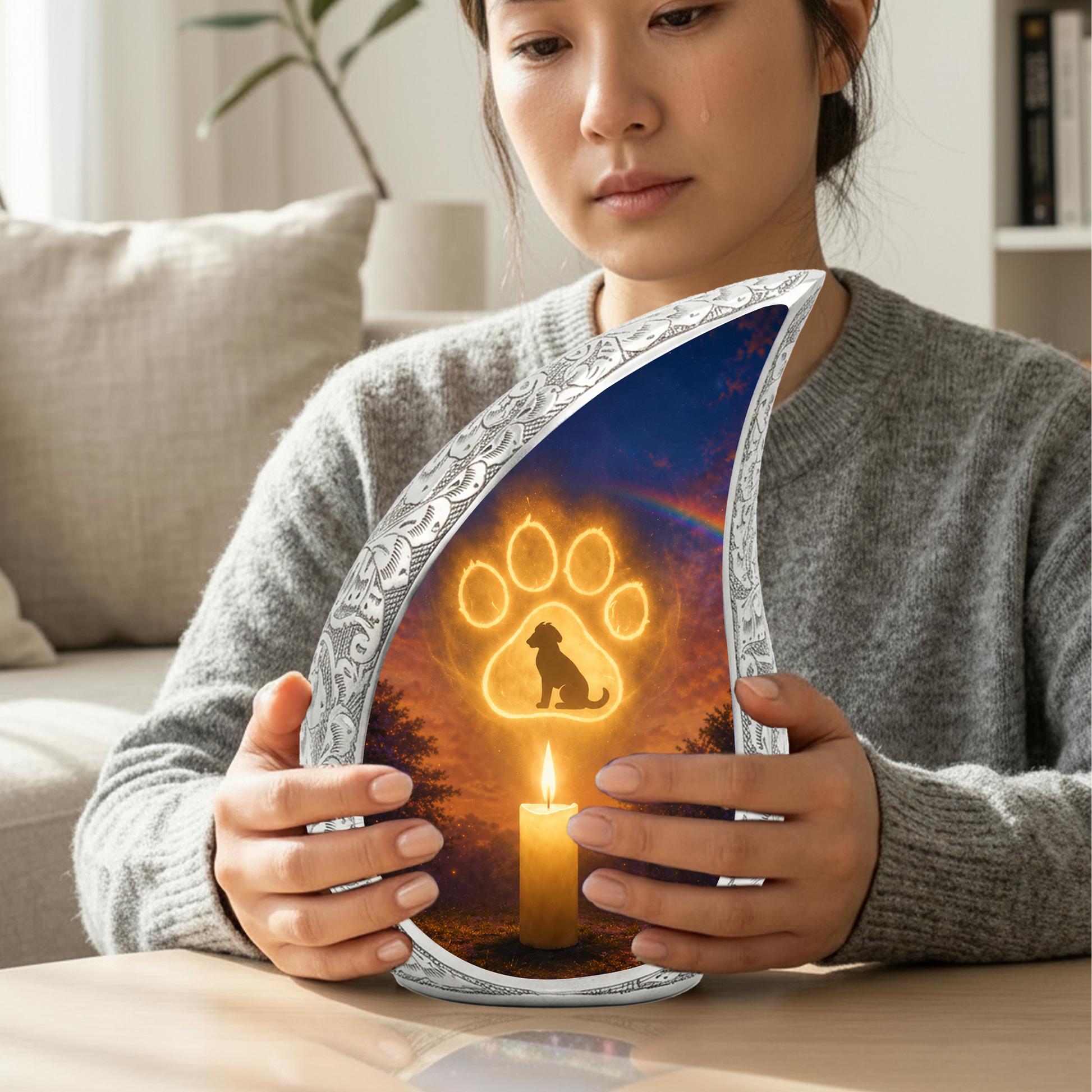 Dog Paw Urn for Human Ashes | Personalized Dog Paw Cremation Urn | Unique Adult Memorial