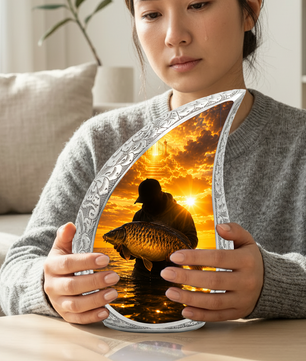 Fishing Cremation Urn for Dad – Gone Fishing Adult Male Memorial Urn for Human Ashes