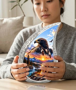 Eagle Adult Urn for Ashes, Native American Eagle Cremation Urn for Human Ashes