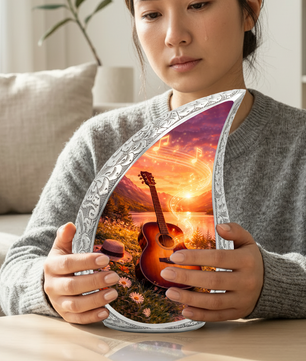 Guitar Lake Adult Urn for Human Ashes – Premium Guitar Cremation Urn