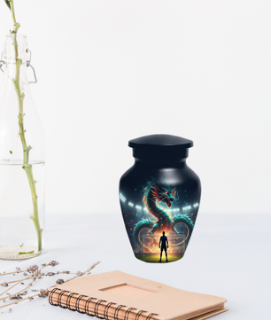 Dragon Soccer Urn for Human Ashes, Personalized Cremation Urn for Dad