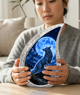 Wolf Cremation Urn for Ashes | Blue Moon Wolf Adult keepsake urn