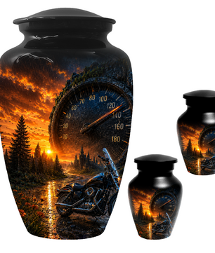 Motorcycle Memorial Urn for Dad | Biker Cremation Urns for Ashes Male
