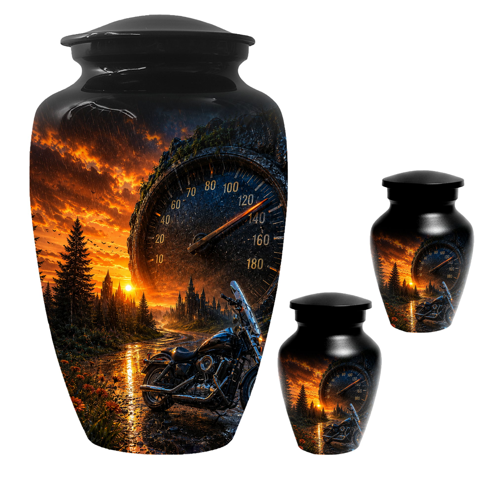 Motorcycle Memorial Urn for Dad | Biker Cremation Urns for Ashes Male