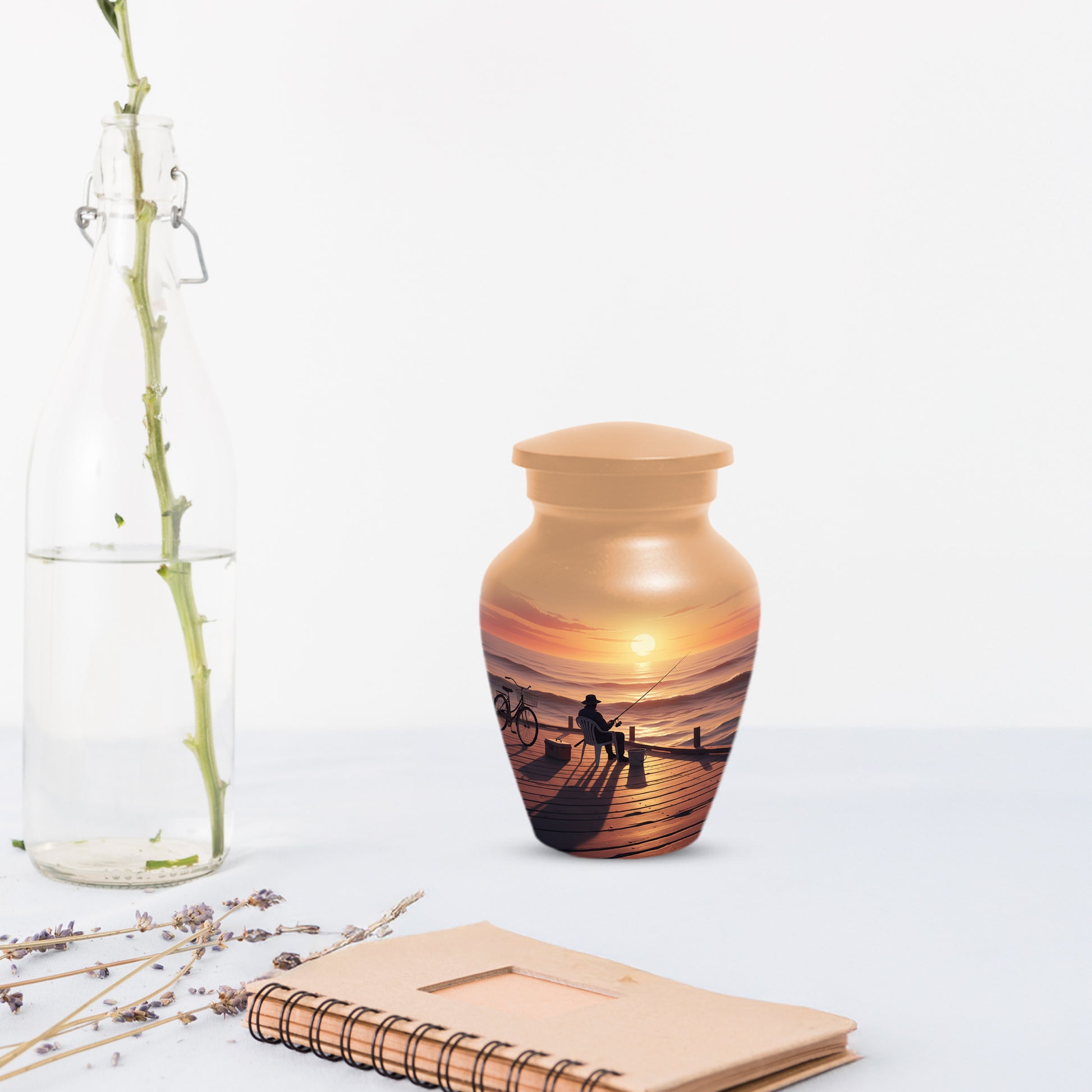 Beautiful Fishing Urn for Dad | Gone Fishing Cremation Urn for Adult & Male Ashes