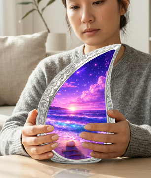 Purple Ocean Memorial Urn for Ashes, Adult Cremation Urn