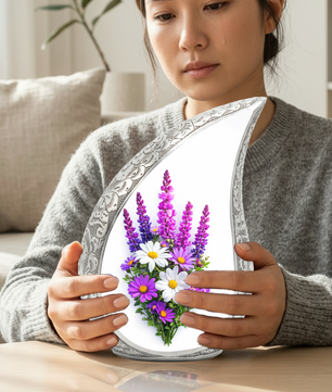 Butterfly Urn for Mom, Floral Heart Cremation Urn for Ashes