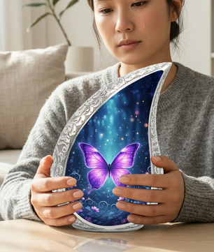 Purple Butterfly Urn for Human Ashes | Urn for Mom | Butterfly Memorial Urn