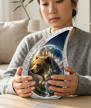 Bear Urn for Human Ashes | Powerful Bear Adult Cremation Urn | Wildlife Memorial Urn