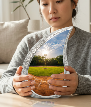 Baseball Field Urn for Dad, Adult Cremation Urn for Human Ashes