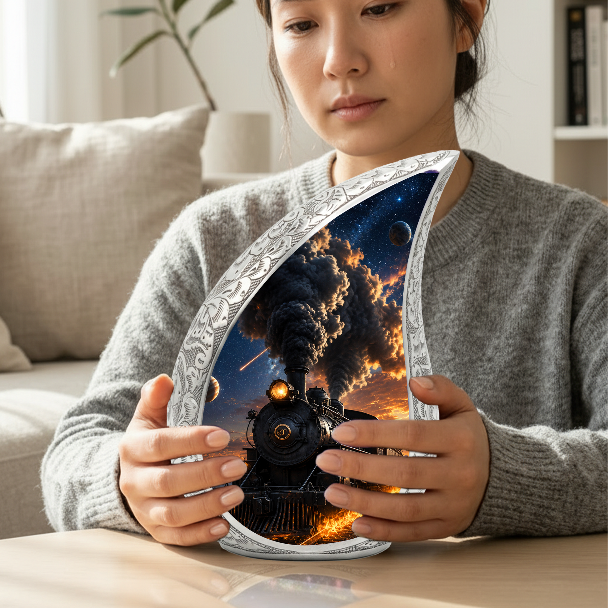 Train Urn for Human Ashes | Unique Adult Cremation Urn | Train Memorial Urn for Adult Ashes, Men & Women