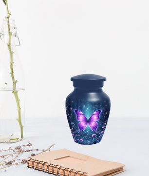 Purple Butterfly Urn for Ashes, Custom Butterfly Cremation Urn