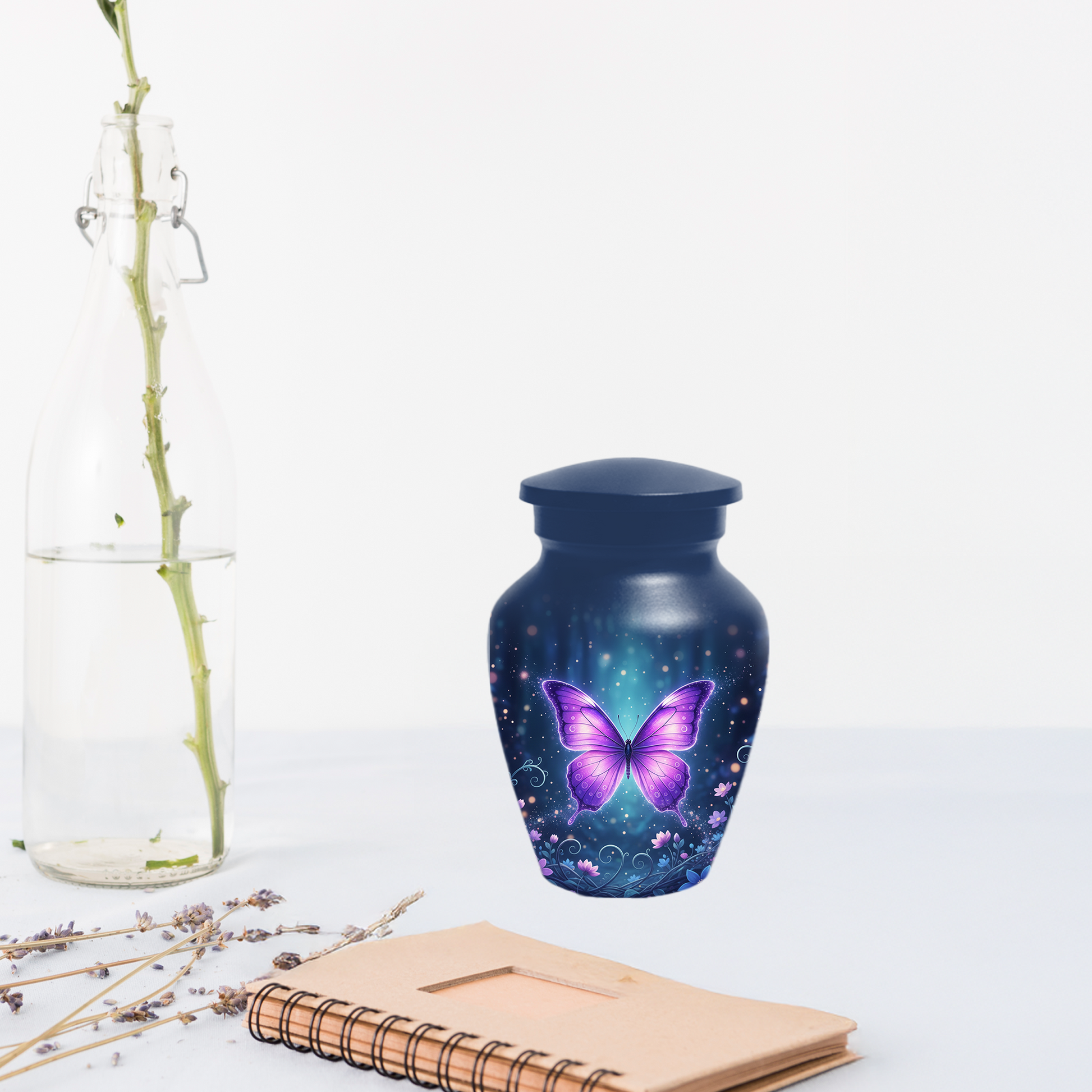 Purple Butterfly Urn for Ashes, Custom Butterfly Cremation Urn