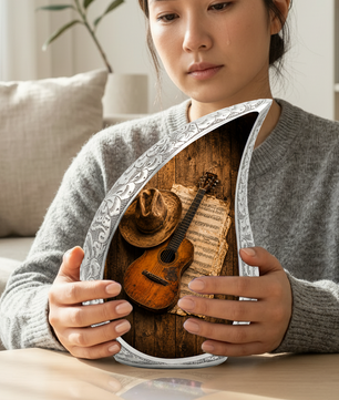 Guitar Urn for Human Ashes | Rock Music Adult Cremation Urn | Guitar Memorial Urn for Adult Ashes
