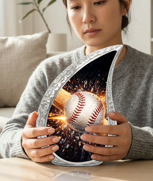 Baseball Memorial Urn for Dad | Personalized Adult Cremation Urn