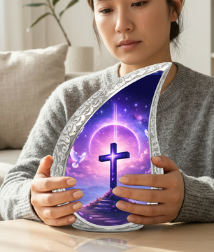 Christian Cross Adult Urn for Human Ashes