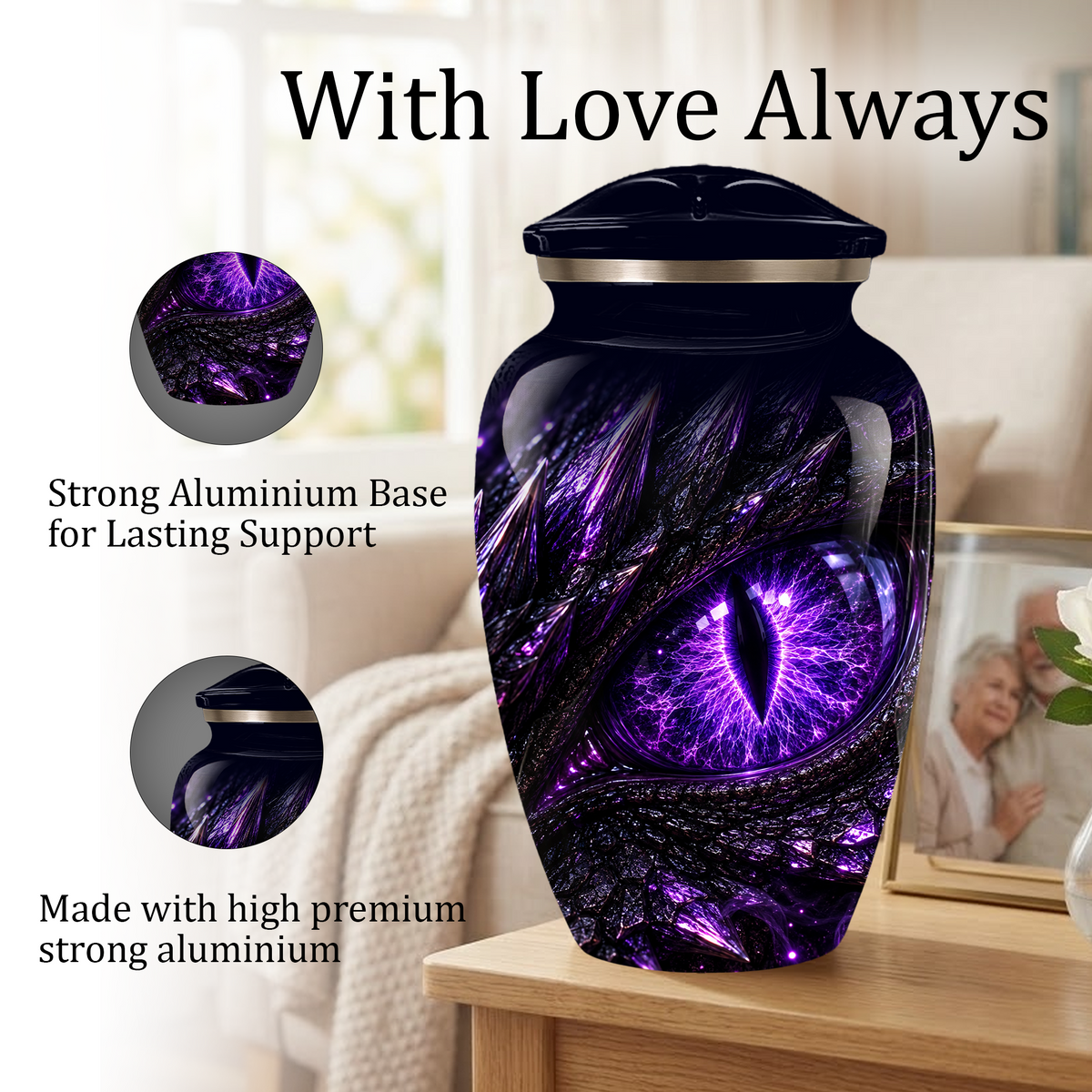 Dragon Eye Cremation Urn for Ashes | Personalized Dragon Urn | Fantasy Adult Memorial Urn