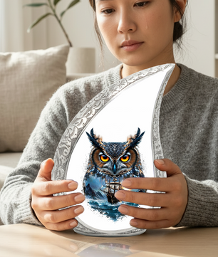Owl Cremation Urn for Dad – Personalized Adult Cremation Urn for Ashes | Nautical Memorial Urn for Father
