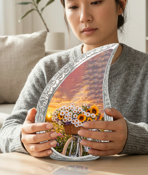 Sunflower Bicycle Adult Urn for Human Ashes – Premium Sunflower Bicycle Cremation Urn