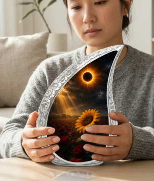 Sunflower Cremation Urn for Human Ashes | Sunflower & Rose Urn