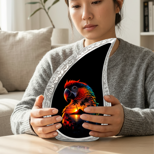 Beautiful Parrot Cremation Urn for Adult Ashes
