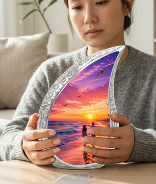 Beach Sunset Urn for Human Ashes | Ocean Sunset Cremation Urn