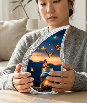 Butterfly Memorial Urn for Ashes, Adult Cremation Urn for Mom