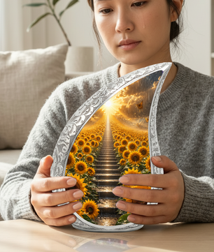 Sunflower Sunrise Urn for Human Ashes | Beautiful Floral Cremation Urn for Mom & Women