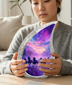 Running Horses Adult Urn for Human Ashes – Premium Horses Cremation Urn