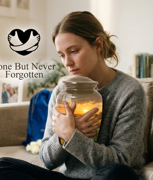 Sunflower Urn for Mom – Sunset Memorial  LargeUrn for Ashes | Beautiful Cremation Urn for Women