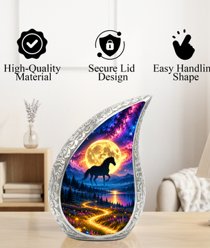 Horse Urn for Ashes, keepsake Aluminum Horse Cremation Urn