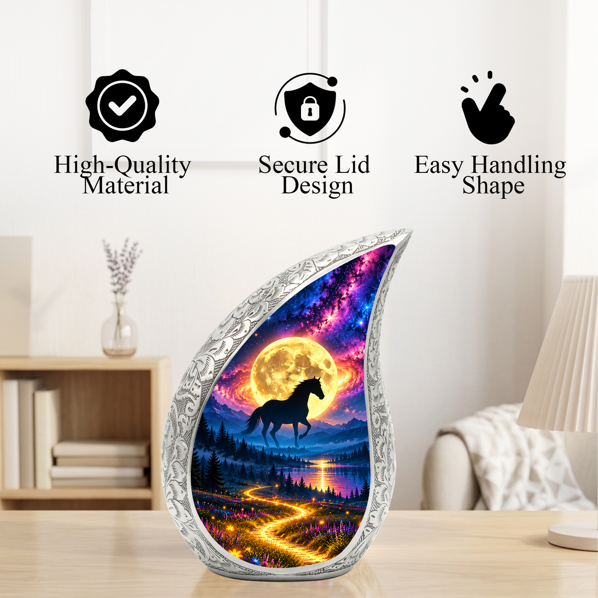 Horse Urn for Ashes, keepsake Aluminum Horse Cremation Urn