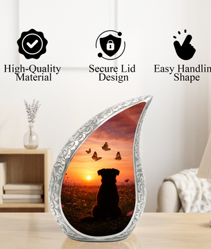 Dog Sunset Urn for Human & Pet Ashes – Personalized Dog Urn