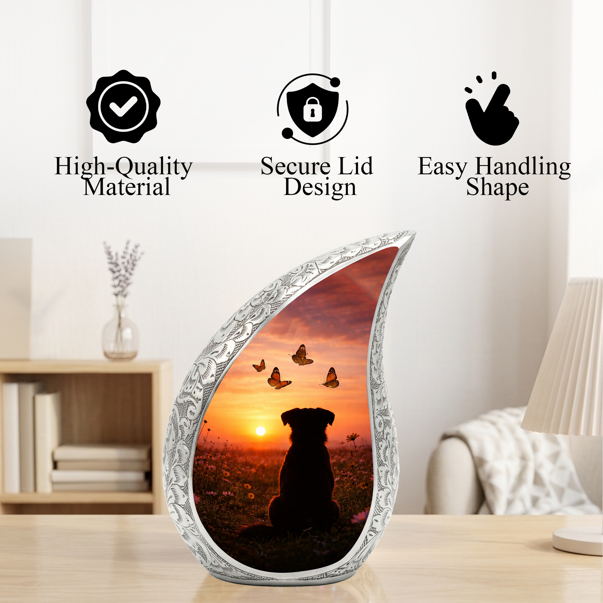 Dog Sunset Urn for Human & Pet Ashes – Personalized Dog Urn
