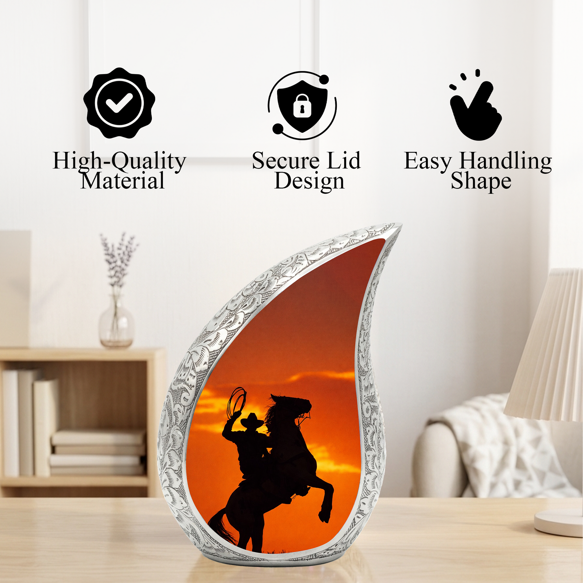 Cowboy Urn for Dad, Personalized Western Memorial