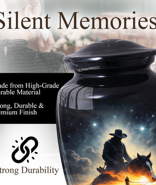 Cowboy Horse Urns for Dad, Western Cremation Large Urn for Men