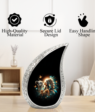 Native American Woman Cremation Urn for Mom & Women