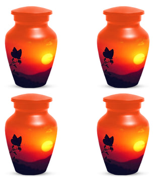 Butterfly Sunset Urn for Adult Ashes | Orange Sunset Butterfly Cremation Urn