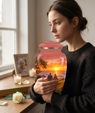 Extra Large Cremation Urn For Couples Ashes - Custom Companion Urns For Mom and Dad