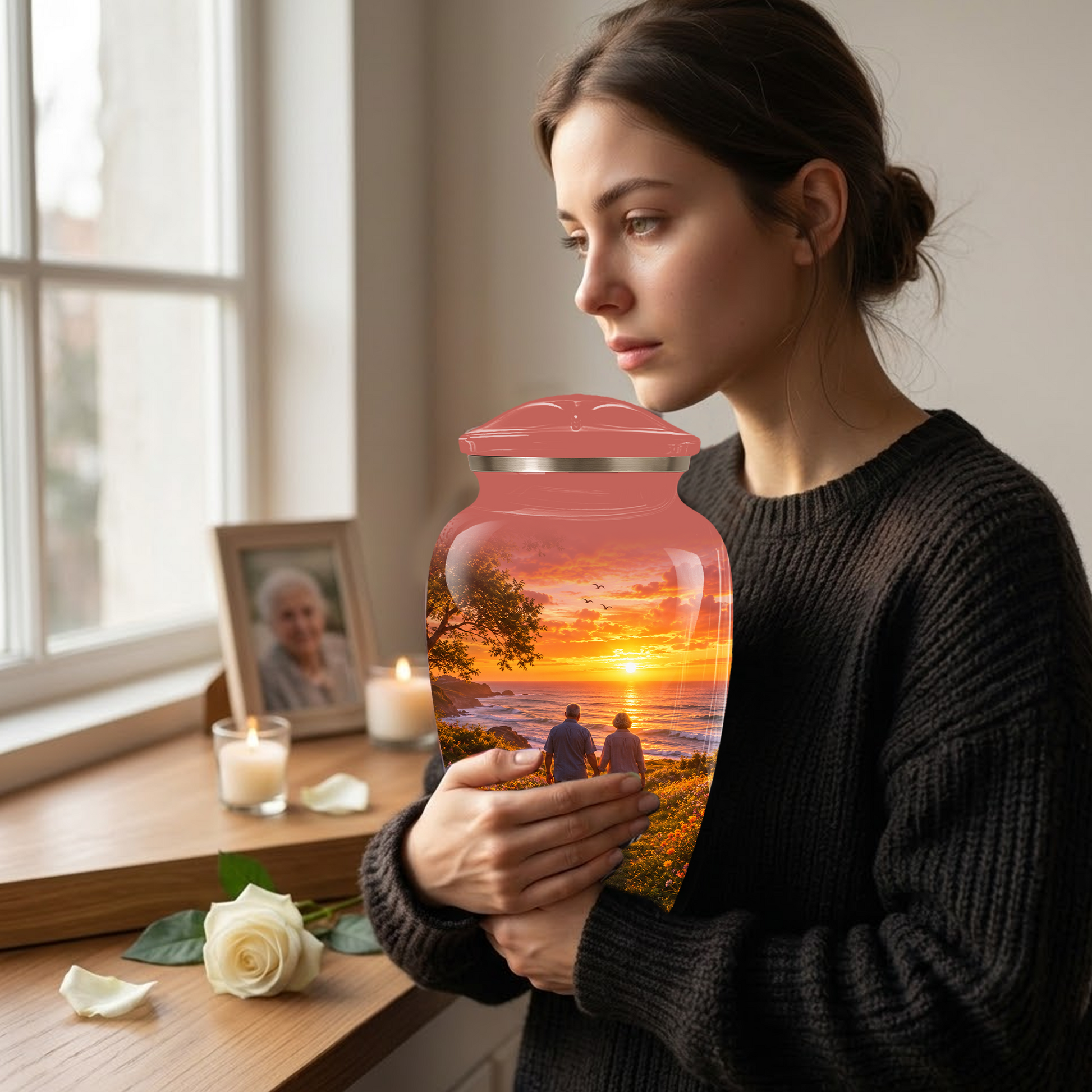 Extra Large Cremation Urn For Couples Ashes - Custom Companion Urns For Mom and Dad