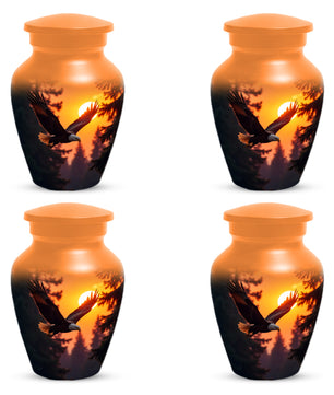 Eagle Sunset Urn for Human Ashes | Majestic Eagle Adult Cremation Urn | Sunset Memorial Funeral Urn