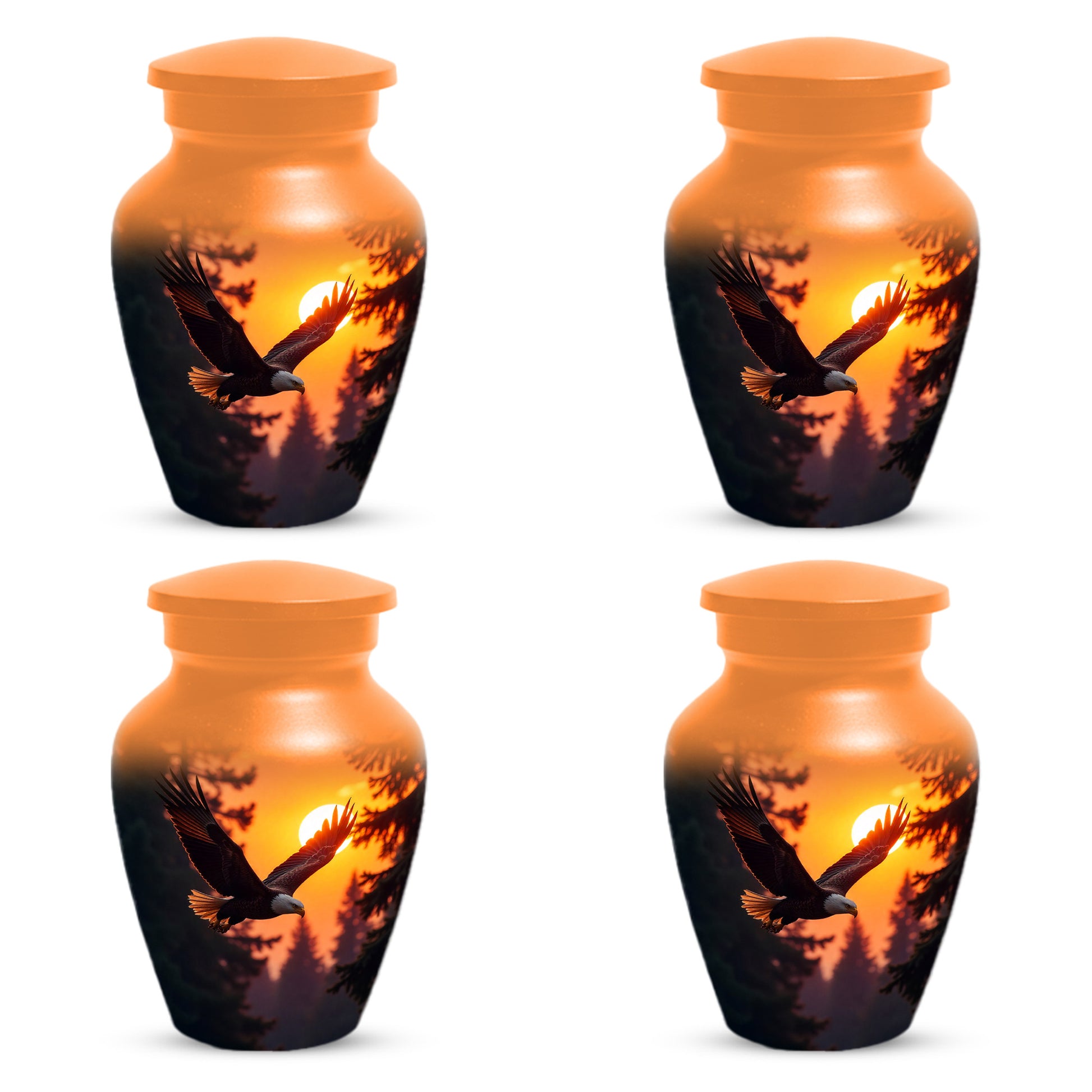 Eagle Sunset Urn for Human Ashes | Majestic Eagle Adult Cremation Urn | Sunset Memorial Funeral Urn