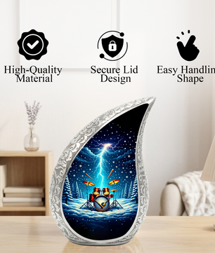 Drum Set Adult Urn for Human Ashes – Premium Drum Set Cremation Urn