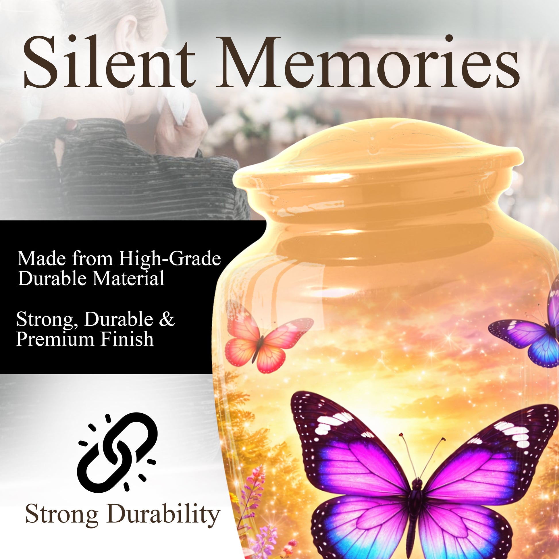 Personalized Butterfly Urn for Mom – Butterfly Large  Urns for Human Ashes