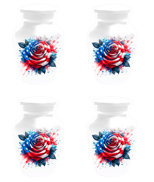 American Flag Rose Urn for Ashes, Patriotic Memorial Urn, Veteran Cremation Urn
