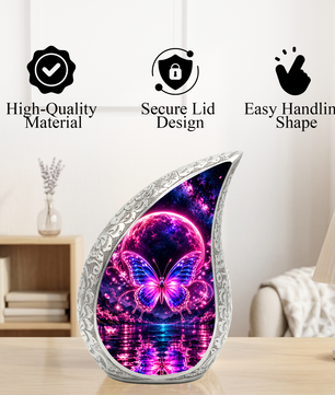Butterfly Urn for Ashes, Pink Purple Butterfly Cremation Urn