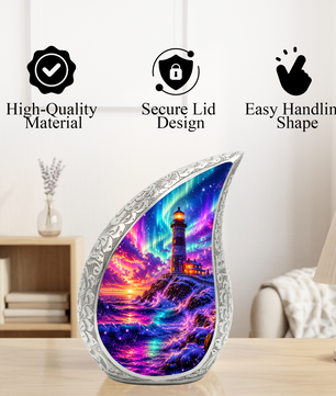 Ocean Wave Cremation Urn for Adult Ashes | Beautiful Ocean Theme Urn for Mom, Women & Human Ashes