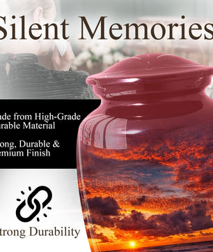 Product Title  Sunset Beach Urn for Mom | Adult Cremation Large  Urn for Ashes | Memorial Urn for Women