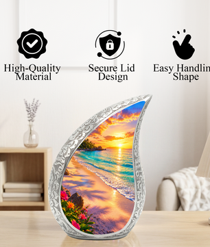 Ocean Beach Urn for Mom, Ocean Cremation Urn for Women | Keepsake Urn For Ashes