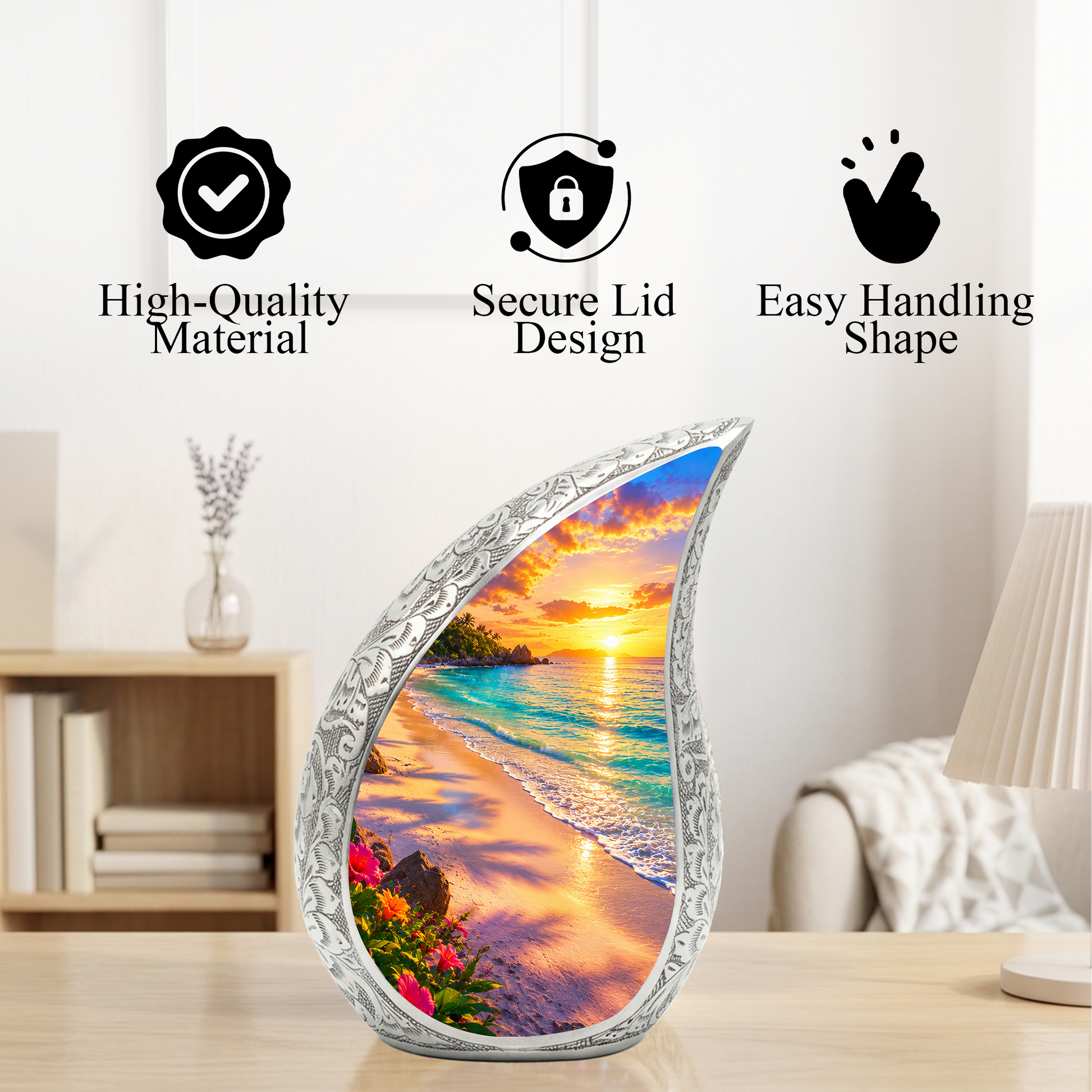 Ocean Beach Urn for Mom, Ocean Cremation Urn for Women | Keepsake Urn For Ashes